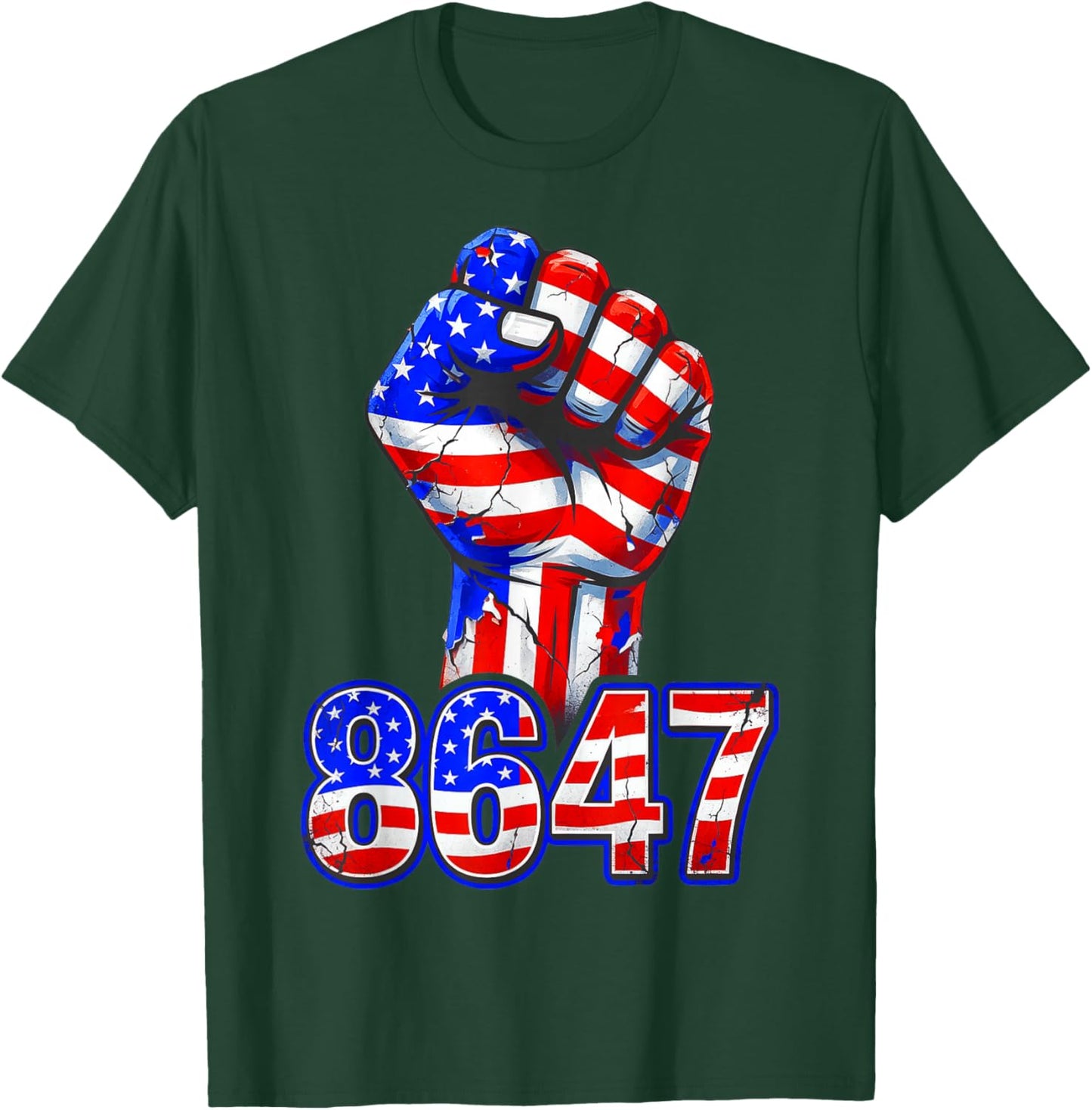 8647 86 47 Funny USA Flag Men Women T-Shirt - T-Shirt | Forest