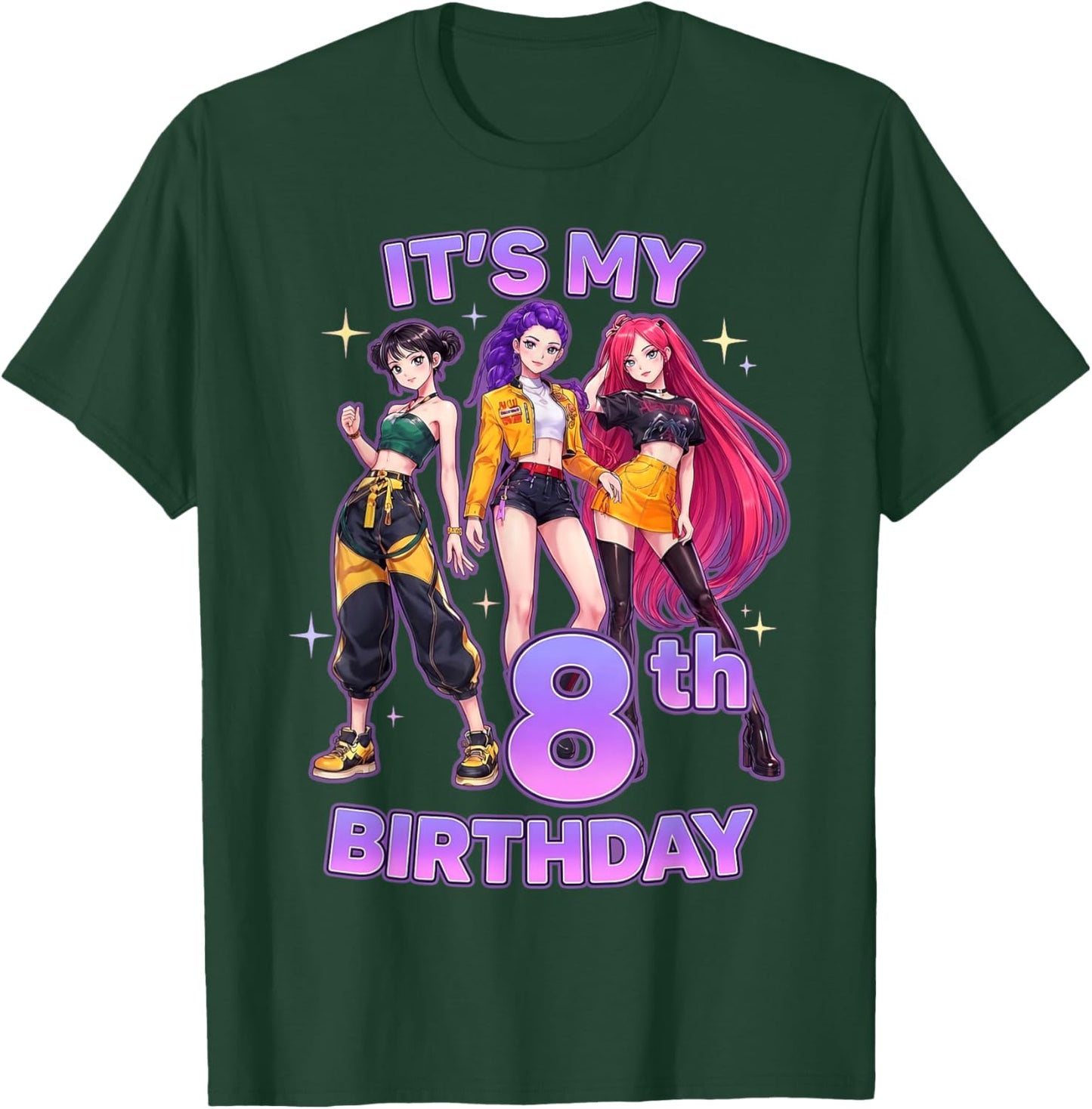8 Years Birthday K-Pop Kids 8th Birthday Girl K-Pop T-Shirt - T-Shirt | Forest