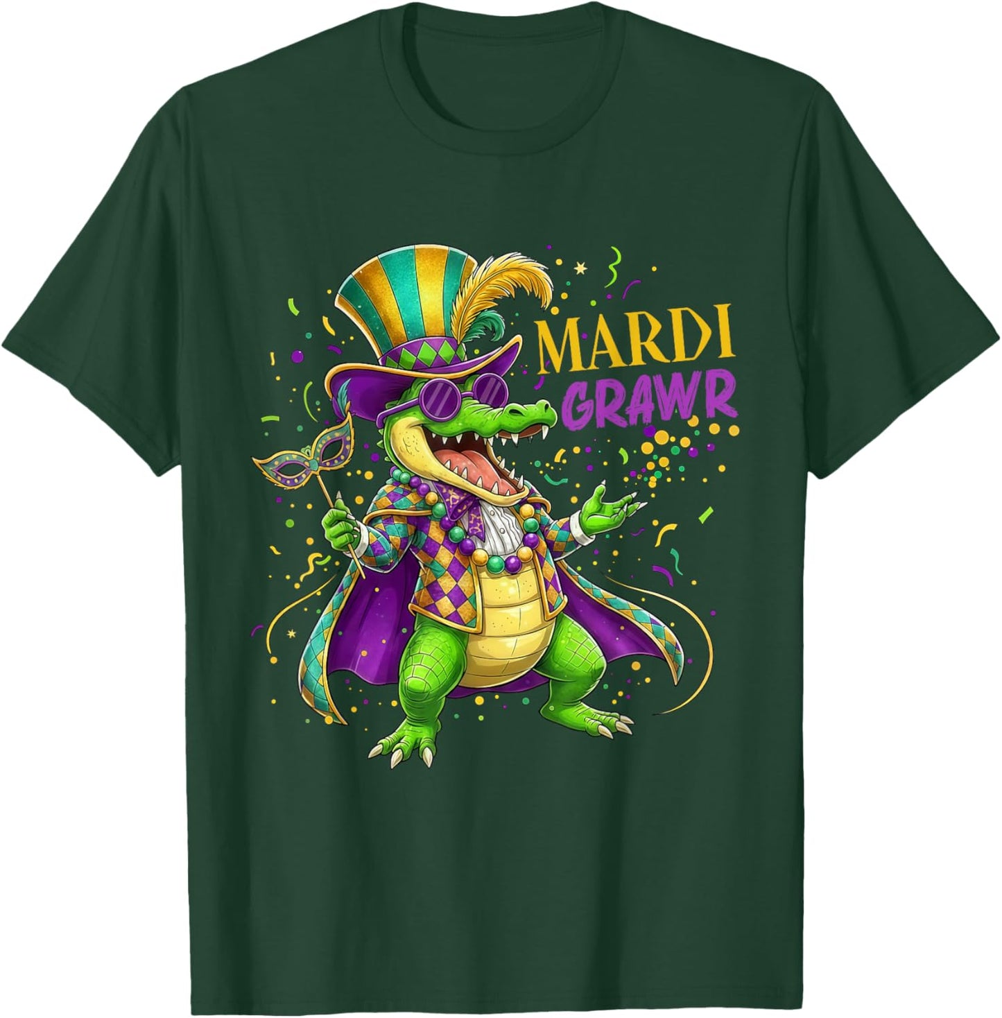 Alligator Mardi Gras Carnival Outfit for Kids T-Shirt - T-Shirt | Forest