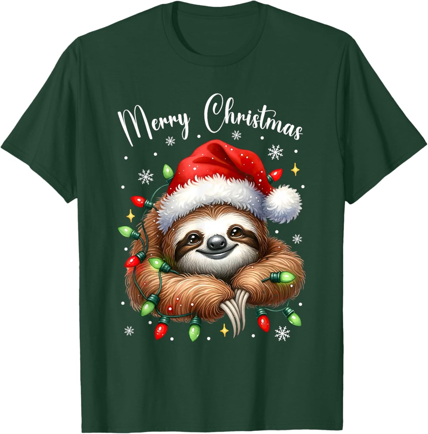 Christmas Pajamas Sloth Christmas Pajama Shirt Lazy Sloth T-Shirt - T-Shirt | Forest