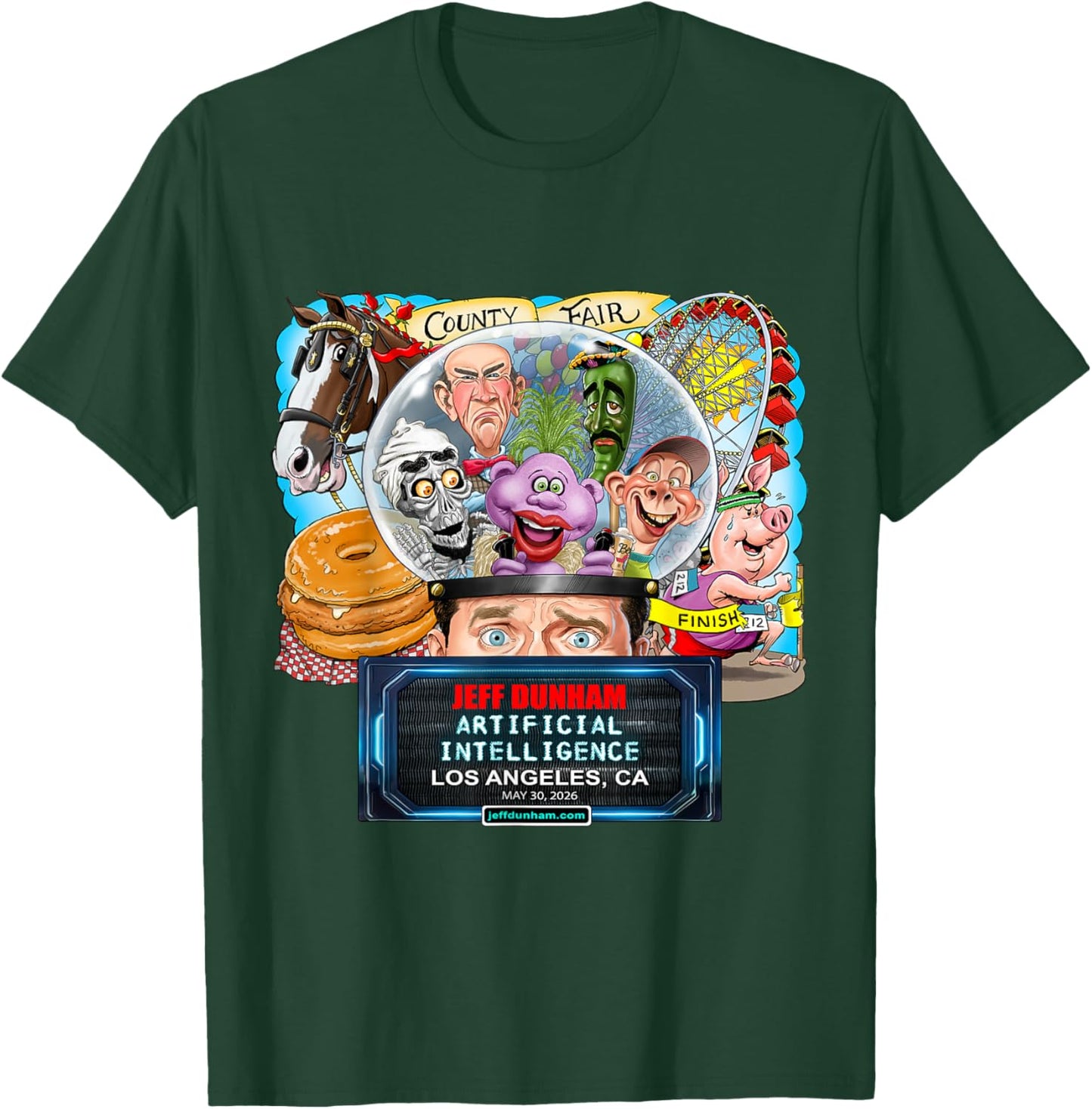 Jeff Dunham Los Angeles, CA (2026) T-Shirt - T-Shirt | Forest