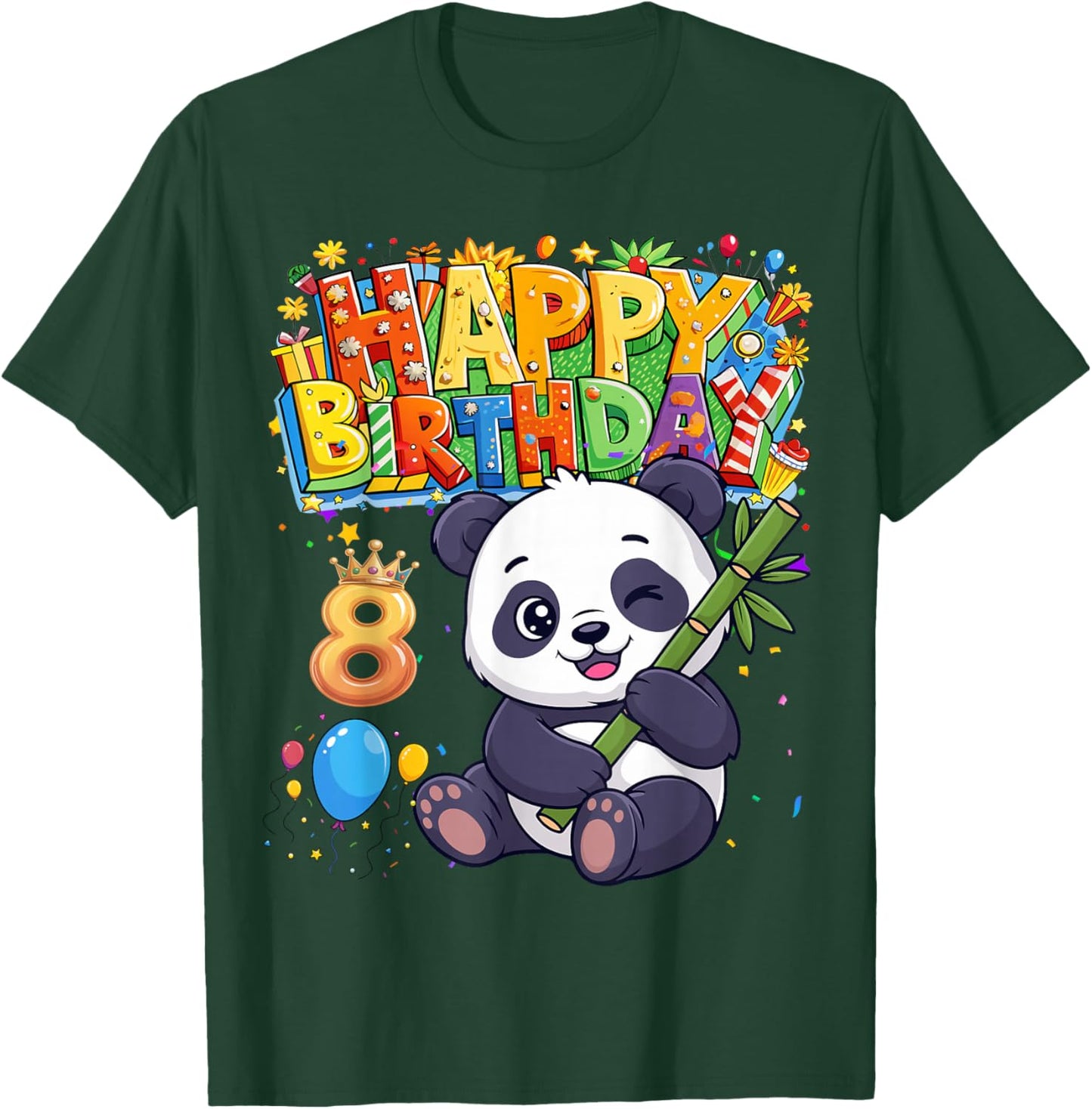 It's My Birthday Panda Kids 8 Years Old Girl T-Shirt - T-Shirt | Forest