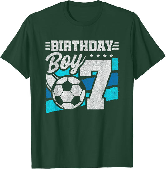 Soccer Birthday Party - 7 Year Old Boy - 7th Birthday T-Shirt - T-Shirt | Forest