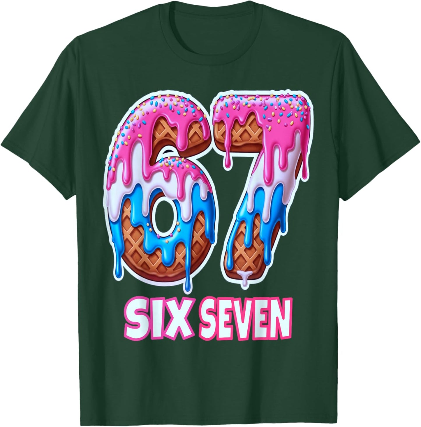 67 Ice Cream Drip Meme Six Seven Men Women Boys Girls T-Shirt - T-Shirt | Forest