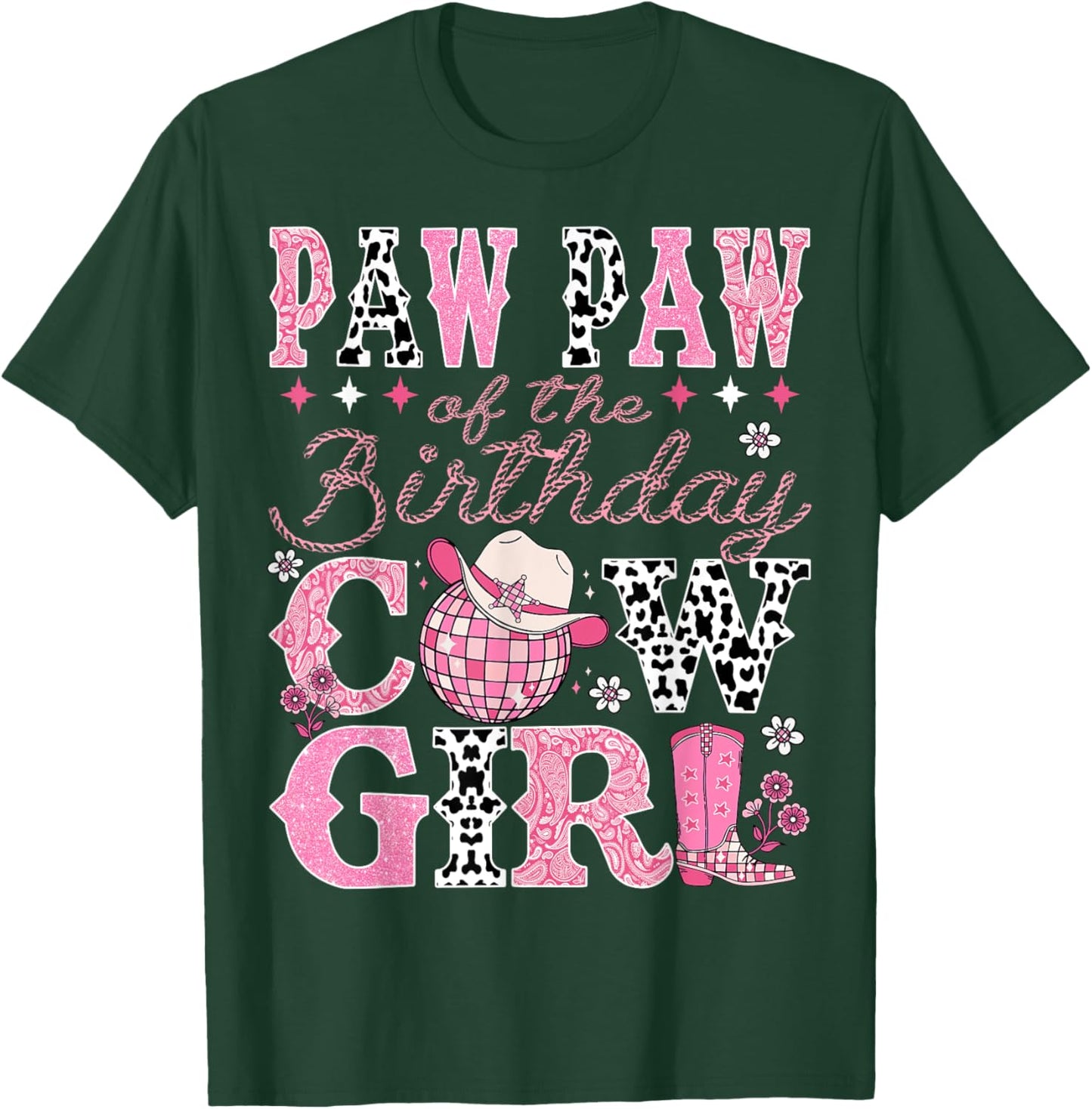 Paw Paw Of The Birthday CowGirl Rodeo Paw Paw Bday Party T-Shirt - T-Shirt | Forest