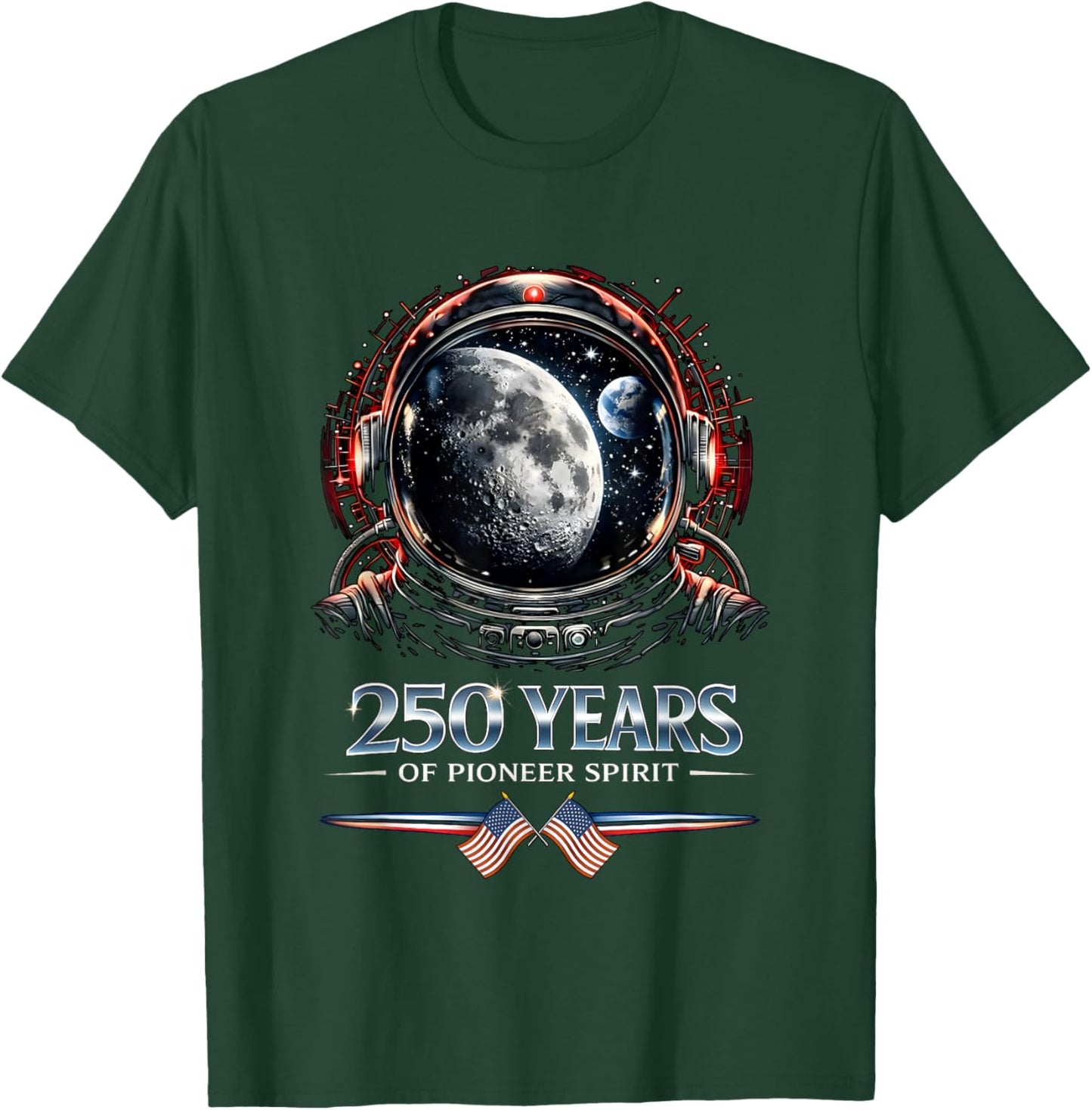 Astronaut 250 Years Pioneer Spirit 1776-2026 250th Birthday T-Shirt - T-Shirt | Forest