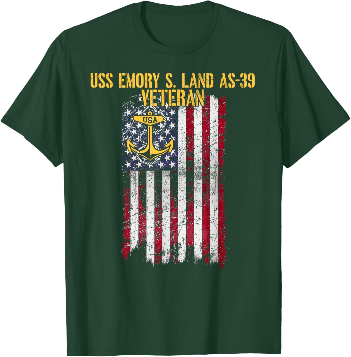 USS Emory S. Land AS-39 Submarine Tender Veteran T-Shirt - T-Shirt | Forest