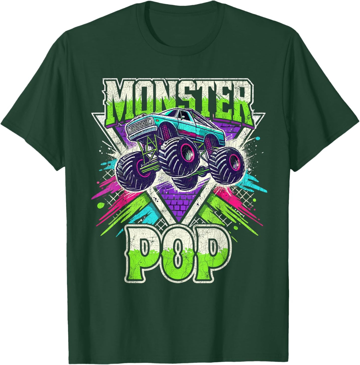 Matching Monster Truck Costume, Jam Birthday Monster Pop T-Shirt - T-Shirt | Forest