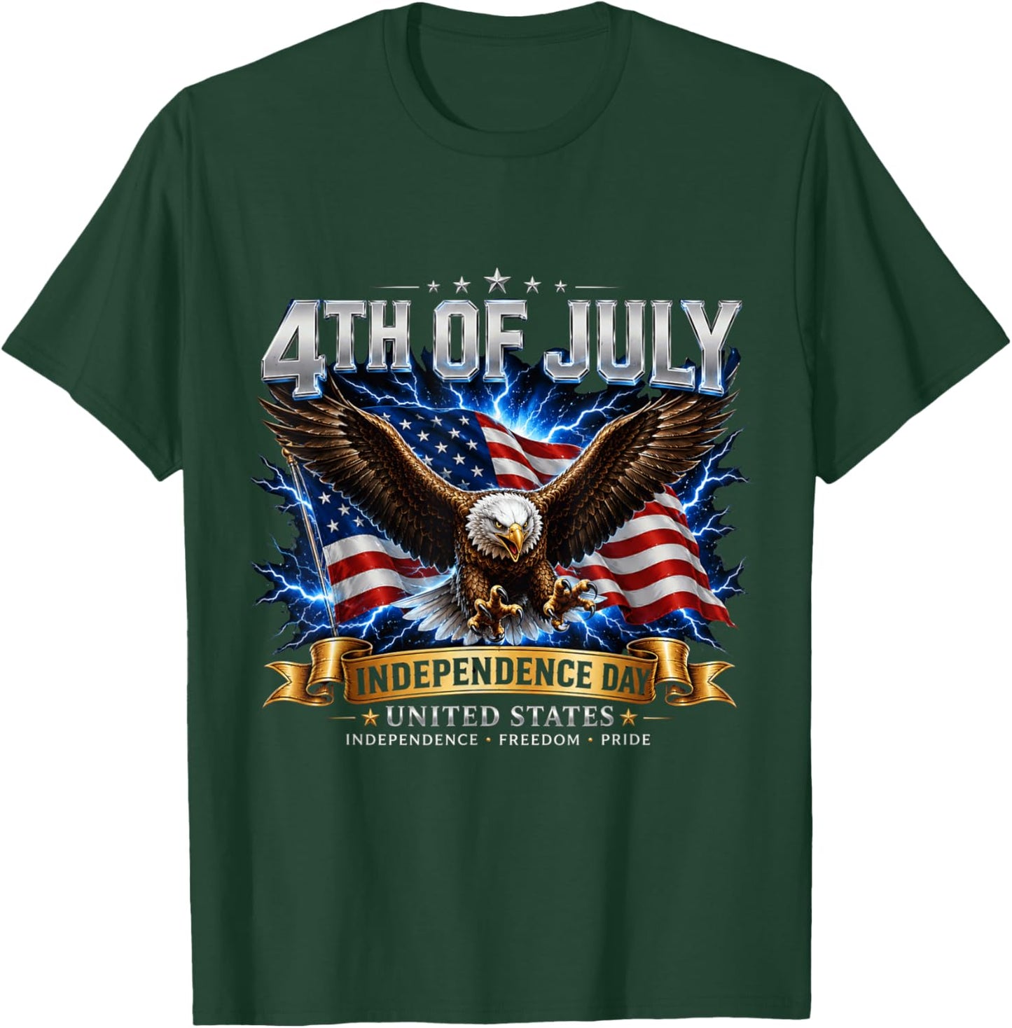 4th of July Shirt Men Patriotic Freedom Independence T-Shirt - T-Shirt | Forest