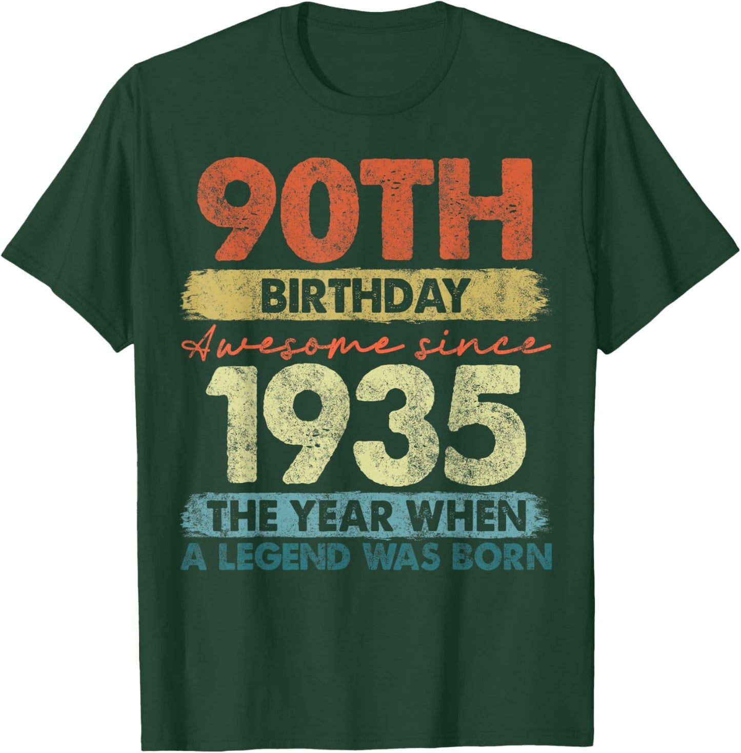 Vintage Legend Birthday Shirts Women 2025 90 Year Old Gifts Vintage 1935 Limited Edition 90th Birthday -Adults and Kids Black Short Sleeve Small T-Shirt - T-Shirt | Forest