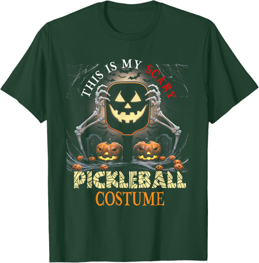 This Is My Scary Pickleball Costume Halloween Skeleton Lover T-Shirt - T-Shirt | Forest