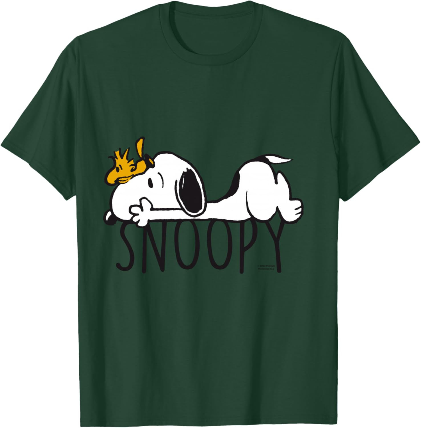 Peanuts - Snoopy with Woodstock Shirt, black, S T-Shirt - T-Shirt | Forest