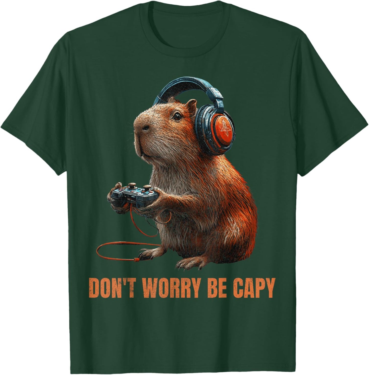 Capybara Don'T Worry Be Capy Video Game Funny Retro Vintage T-Shirt - T-Shirt | Forest