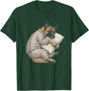 Funny Sleepy Belgian Malinois Pajama Men Women Kids T-Shirt - T-Shirt | Forest