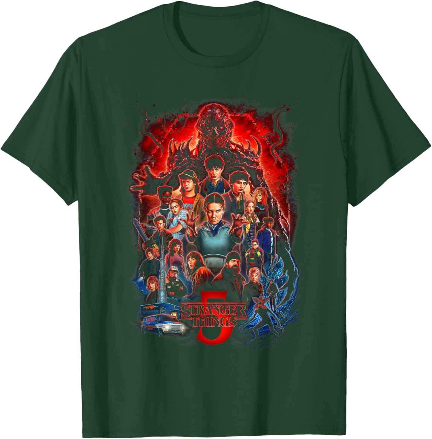 Stranger Things ST5 Poster Officially Licensed T-Shirt - T-Shirt | Forest