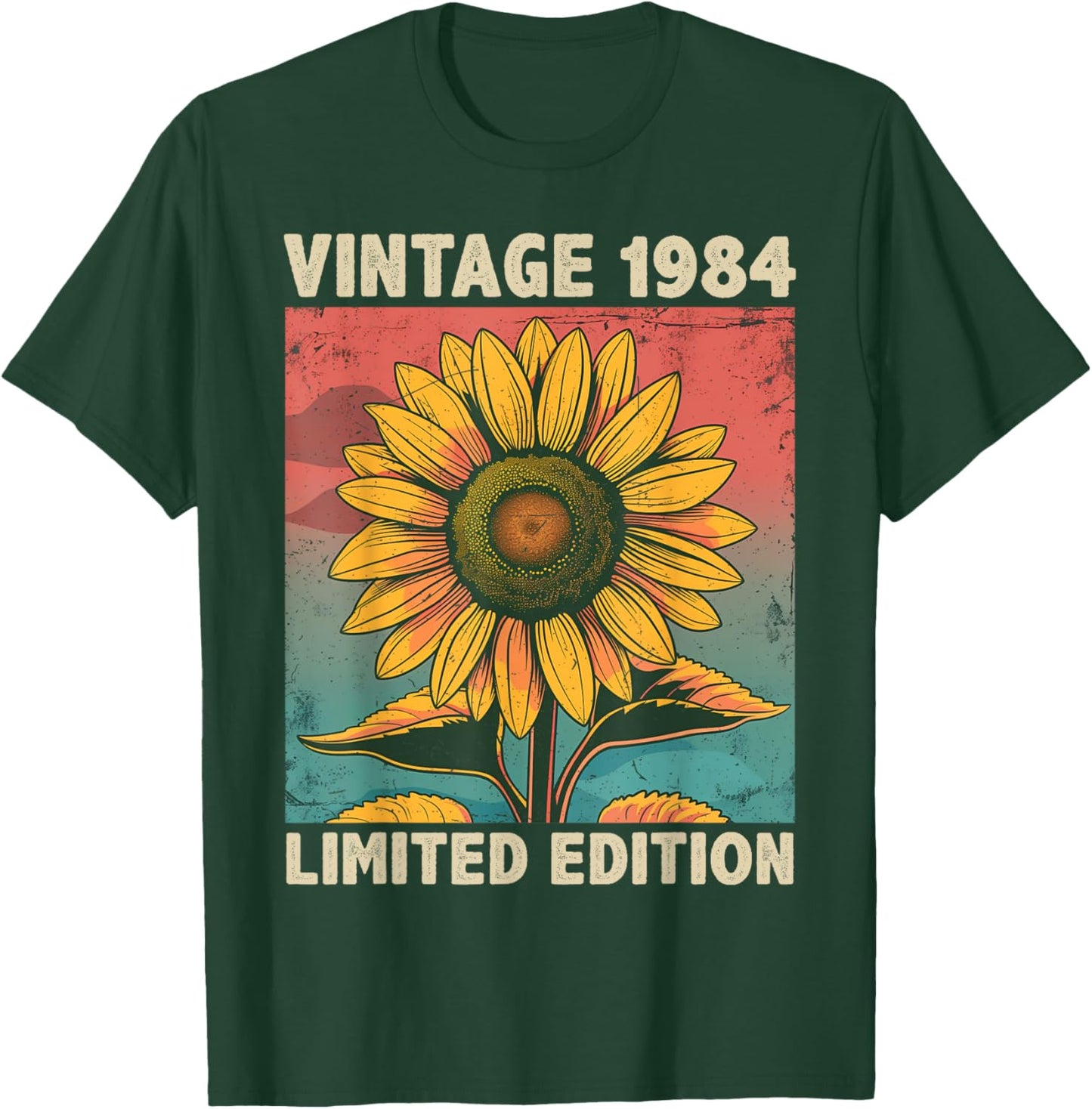 41 Years Old Gift Vintage 1984 Sunflower Lover 41st Birthday T-Shirt - T-Shirt | Forest