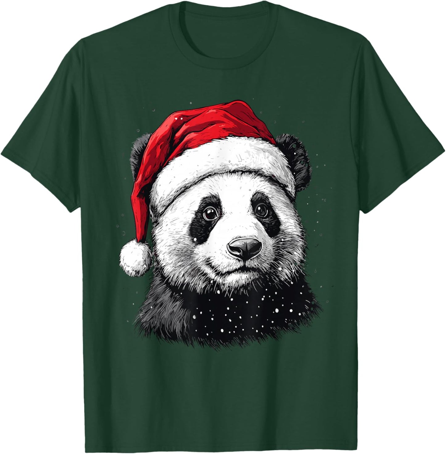 Panda Santa Hat Funny Panda Lovers Christmas Xmas Pajama T-Shirt - T-Shirt | Forest