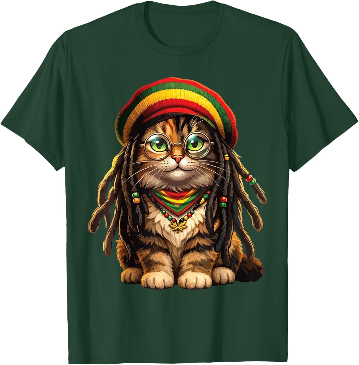 Jamaican Cat Reggae Rasta Cat Rastafari Jamaica Flag T-Shirt - T-Shirt | Forest