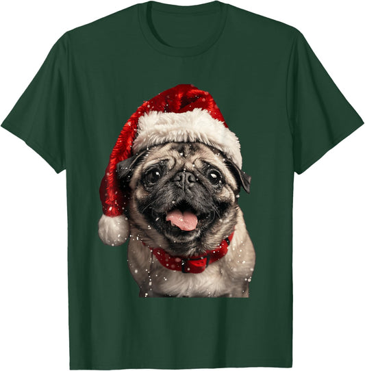 Pug Christmas T-Shirt - T-Shirt | Forest