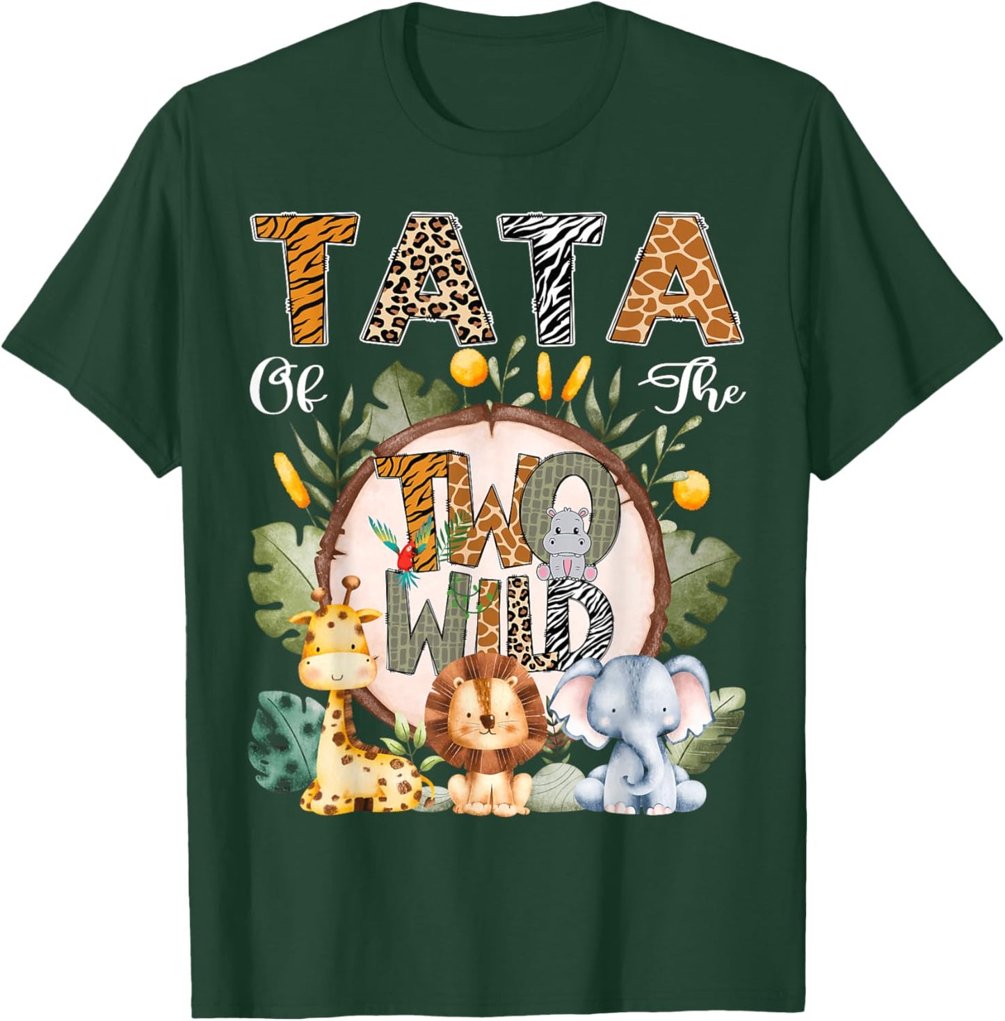 Tata Of The Two Wild Animal Safari 2Nd Birthday Party T-Shirt - T-Shirt | Forest