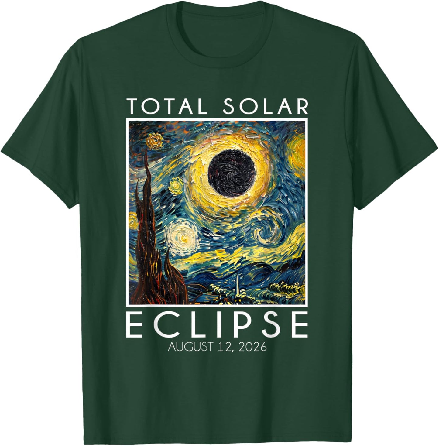 Totale Sonnenfinsternis 2026 Pfad der Totalität Spanien 12. August T-Shirt - T-Shirt | Forest