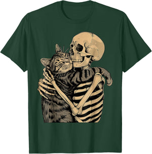 Black cat Halloween cat Pumpkin Boho Floral Fall Spooky cat T-Shirt - T-Shirt | Forest