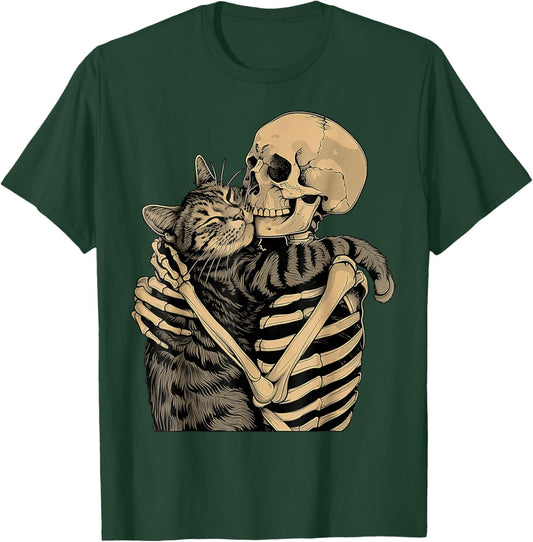 Black cat Halloween cat Pumpkin Boho Floral Fall Spooky cat T-Shirt - T-Shirt | Forest