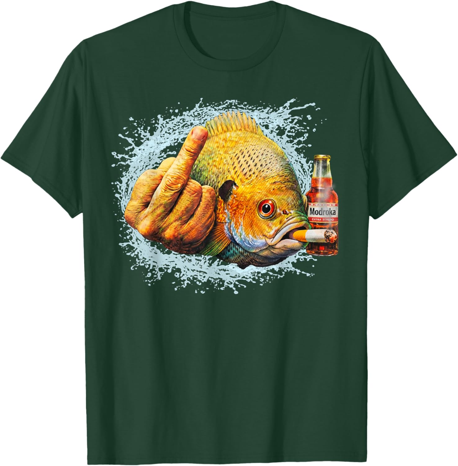 Smoking Bluegill Middle Finger Meme Funny Meme Gen Z T-Shirt - T-Shirt | Forest