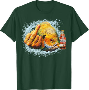 Smoking Bluegill Middle Finger Meme Funny Meme Gen Z T-Shirt - T-Shirt | Forest