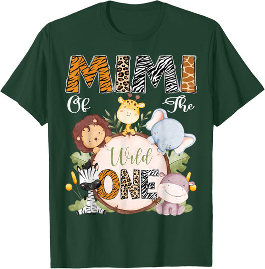 Mimi Of The Wild One 1St Birthday Safari Woodland T-Shirt - T-Shirt | Forest