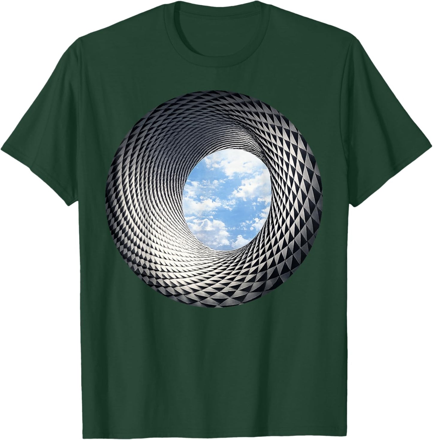 3D Optical Illusion Spiral Abstract Tunnel Design T-Shirt - T-Shirt | Forest