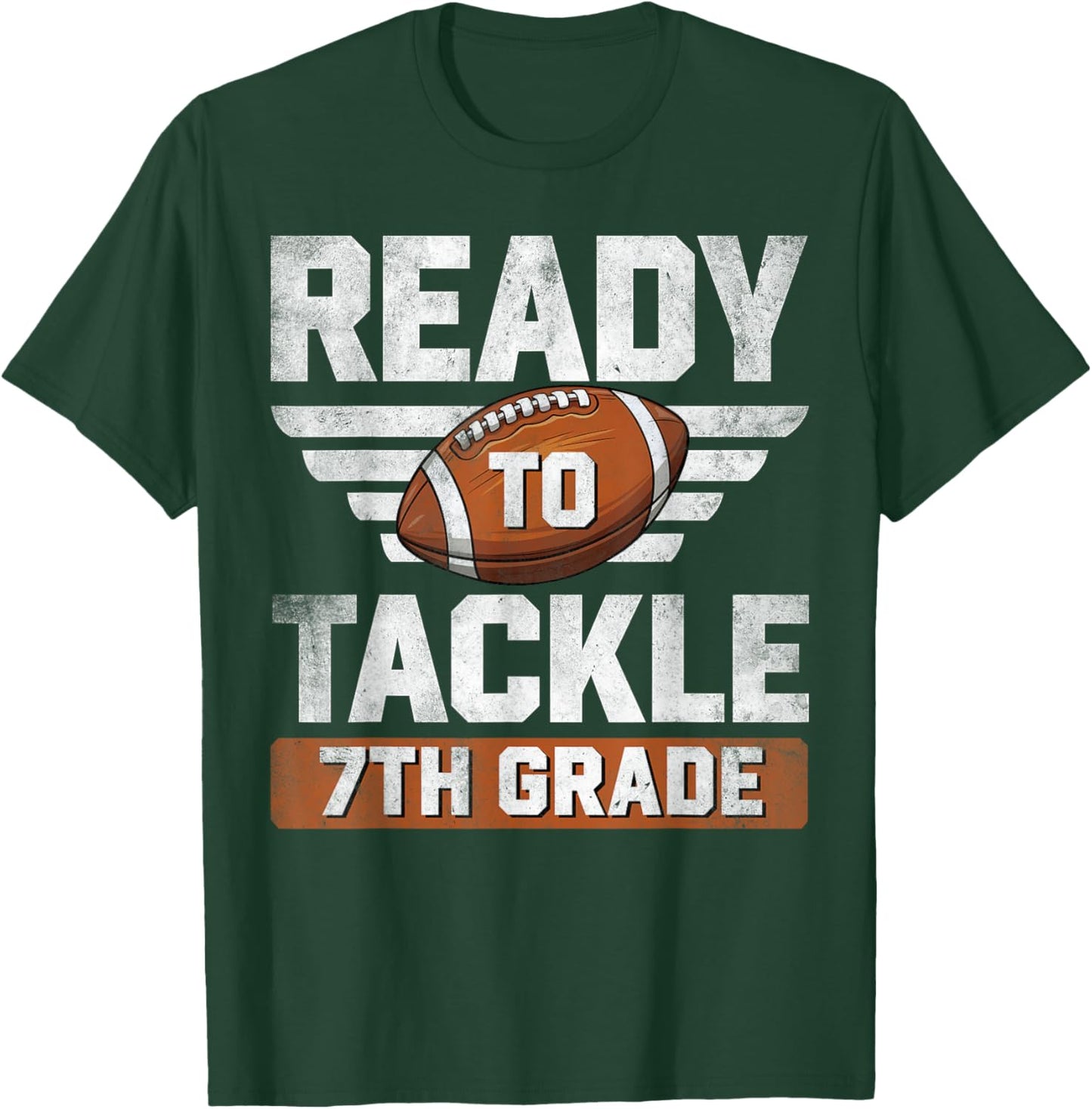 Ready To Tackle 7th Grade Football Back To School Boys Kids T-Shirt - T-Shirt | Forest