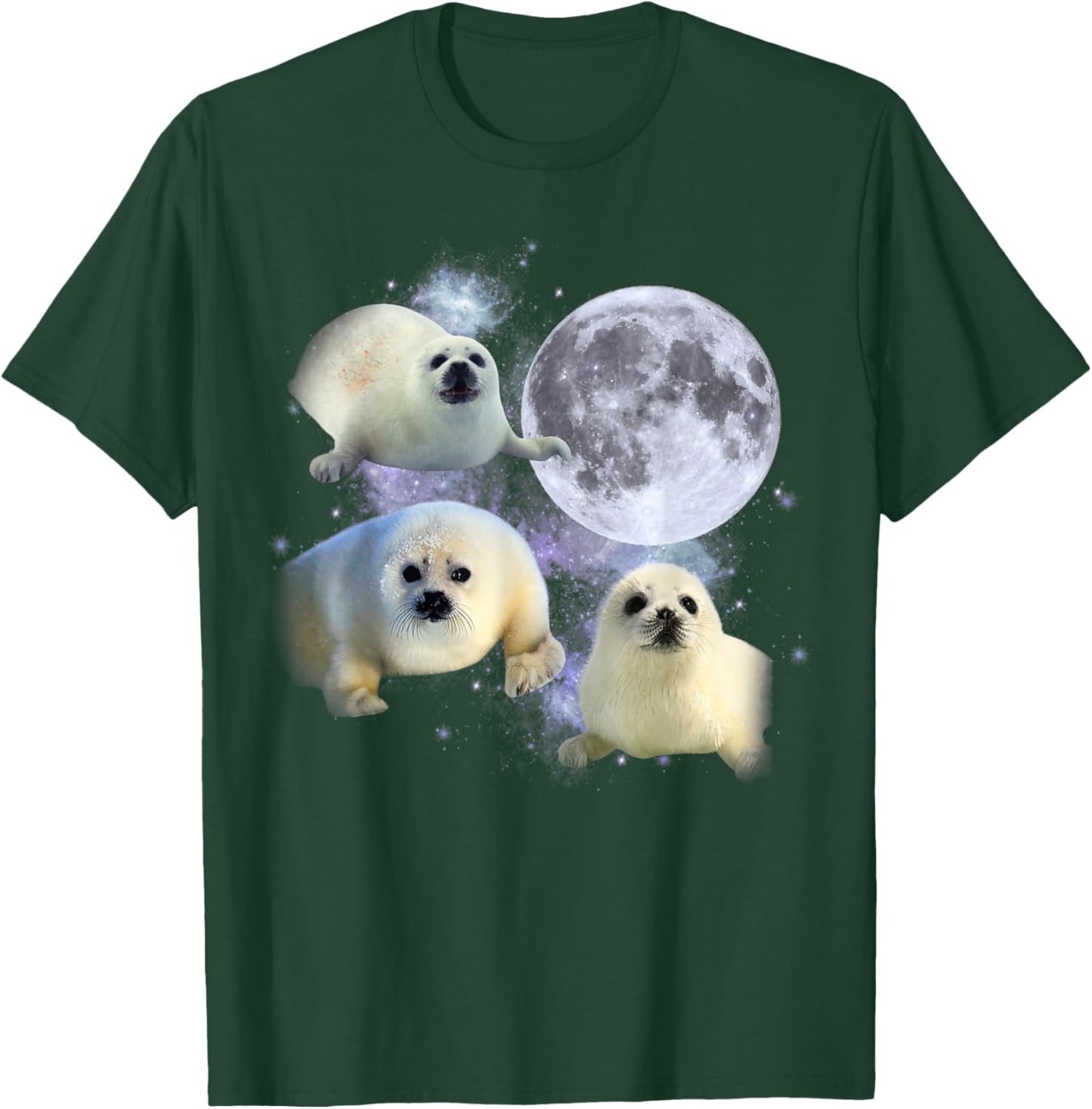 Three Baby Seal Vintage Graphic 90s Funny T-Shirt - T-Shirt | Forest