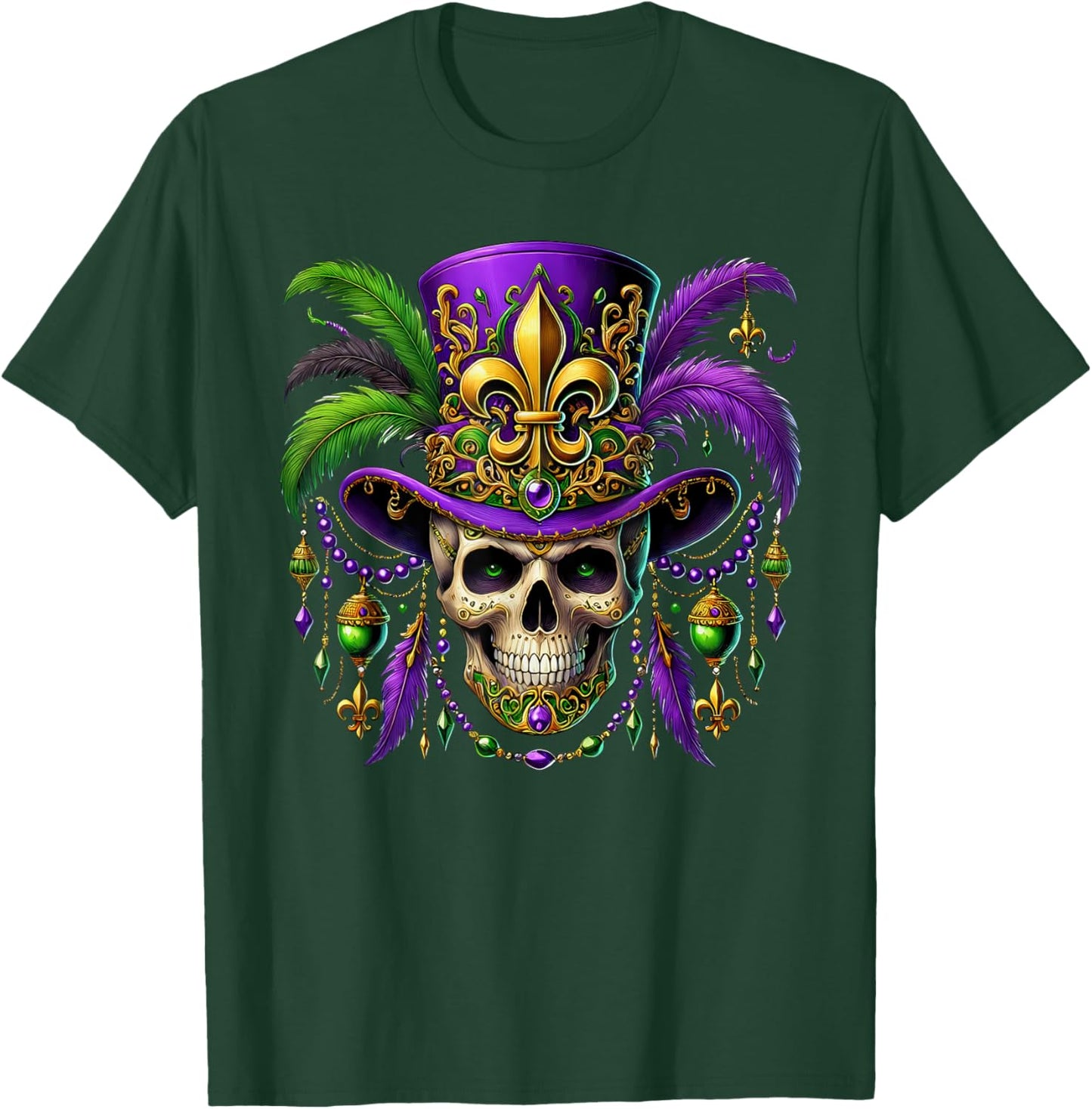 Mardi Gras Costume Sugar Skull Carnival Halloween Witch Men T-Shirt - T-Shirt | Forest