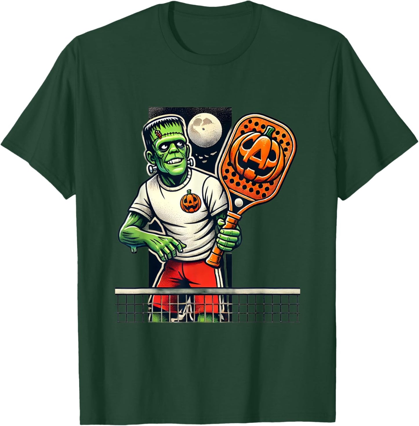 Frankenstein Pickleball Player Funny Halloween Costume Sport T-Shirt - T-Shirt | Forest