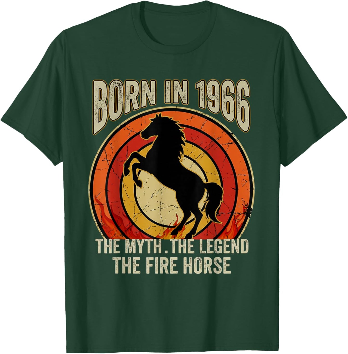 Geboren 1966 The Myth The Legend The Fire Horse Retro T-Shirt - T-Shirt | Forest