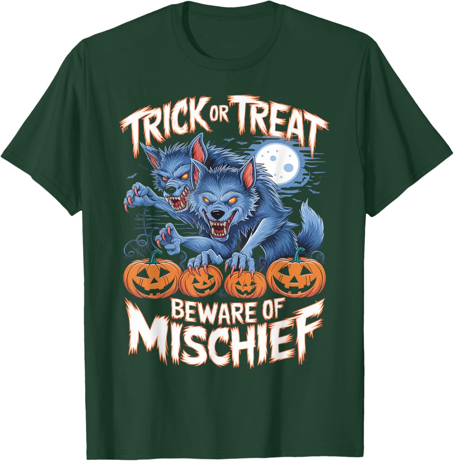 Vintage Horror Werewolf Halloween T-Shirt - T-Shirt | Forest