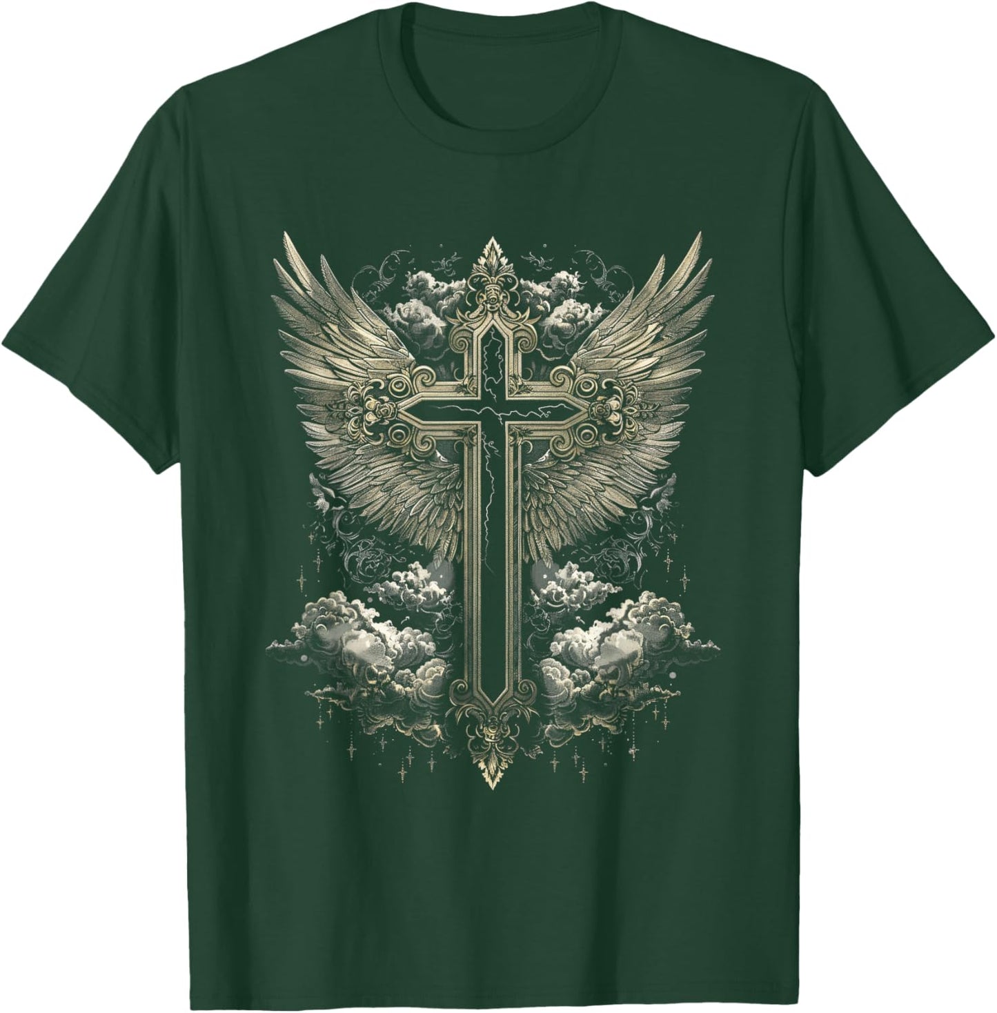 Gothic Cross Angel Goth Wings Gothic cross T-Shirt - T-Shirt | Forest