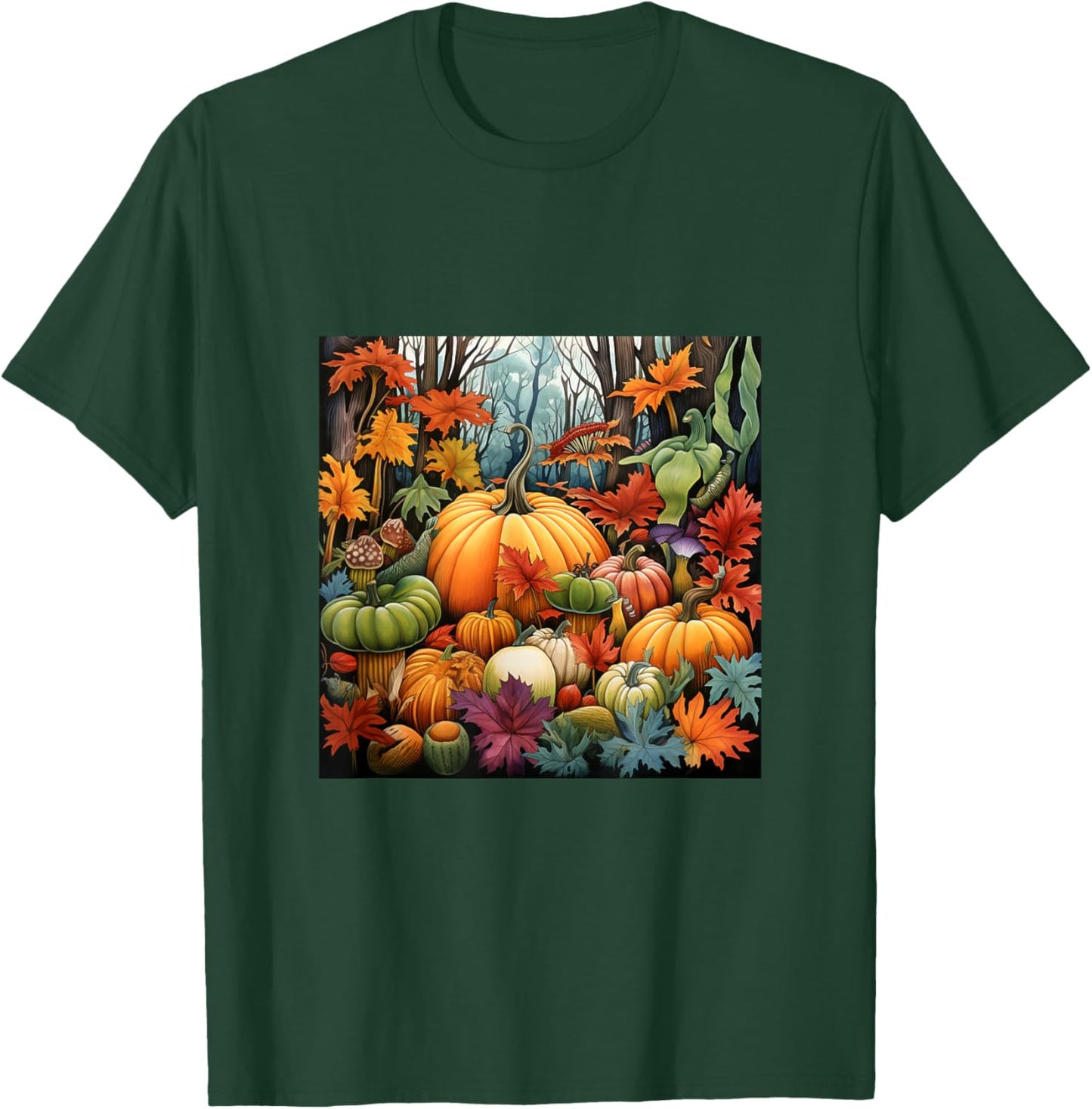 Fall Leaves autumn pumpkin pattern autumn color foliage T-Shirt - T-Shirt | Forest