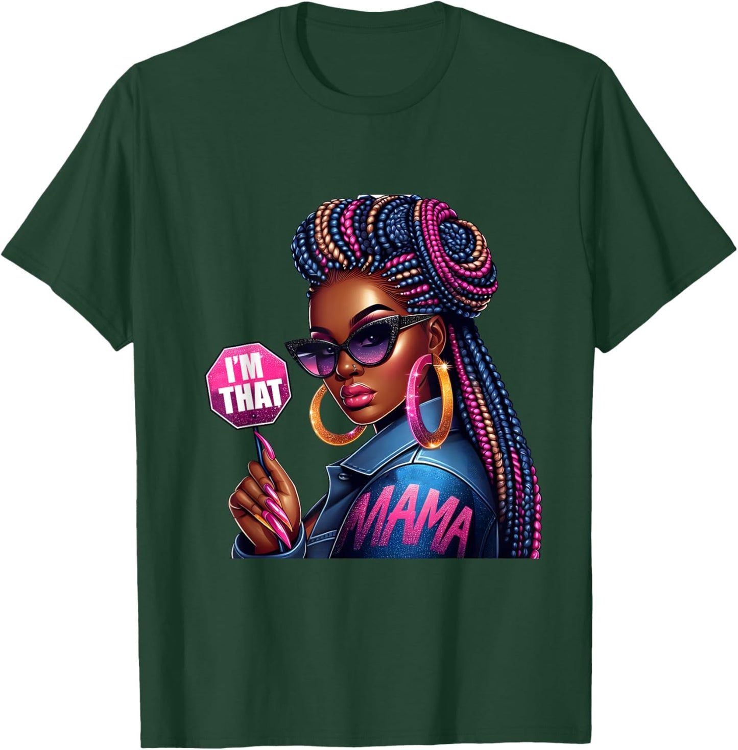 American Melanin I'm That Mama Afro Queen African T-Shirt - T-Shirt | Forest