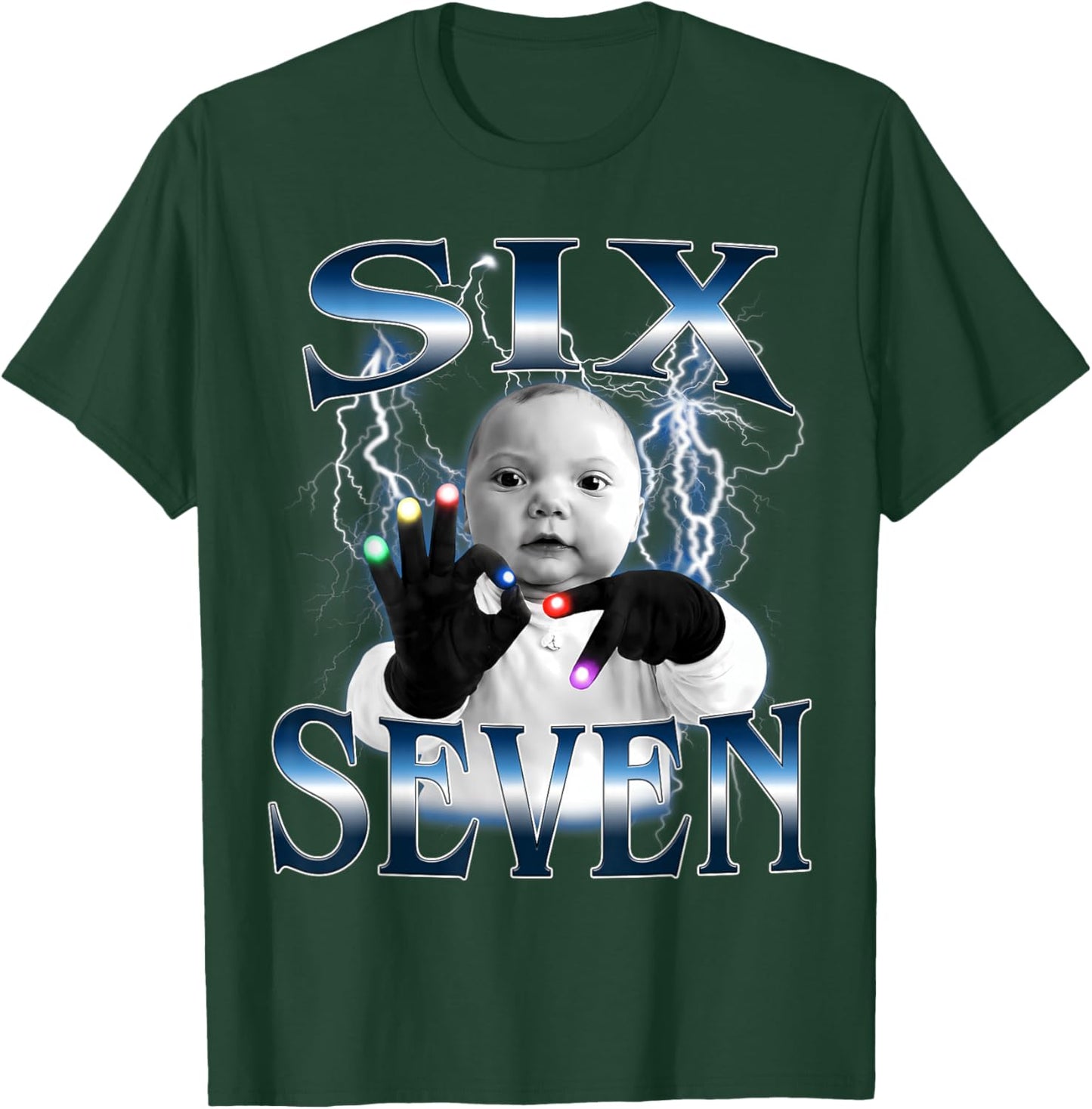 Ai Baby 67 Six Seven Bootleg Hand Gloving Niche Ai Baby Meme T-Shirt - T-Shirt | Forest