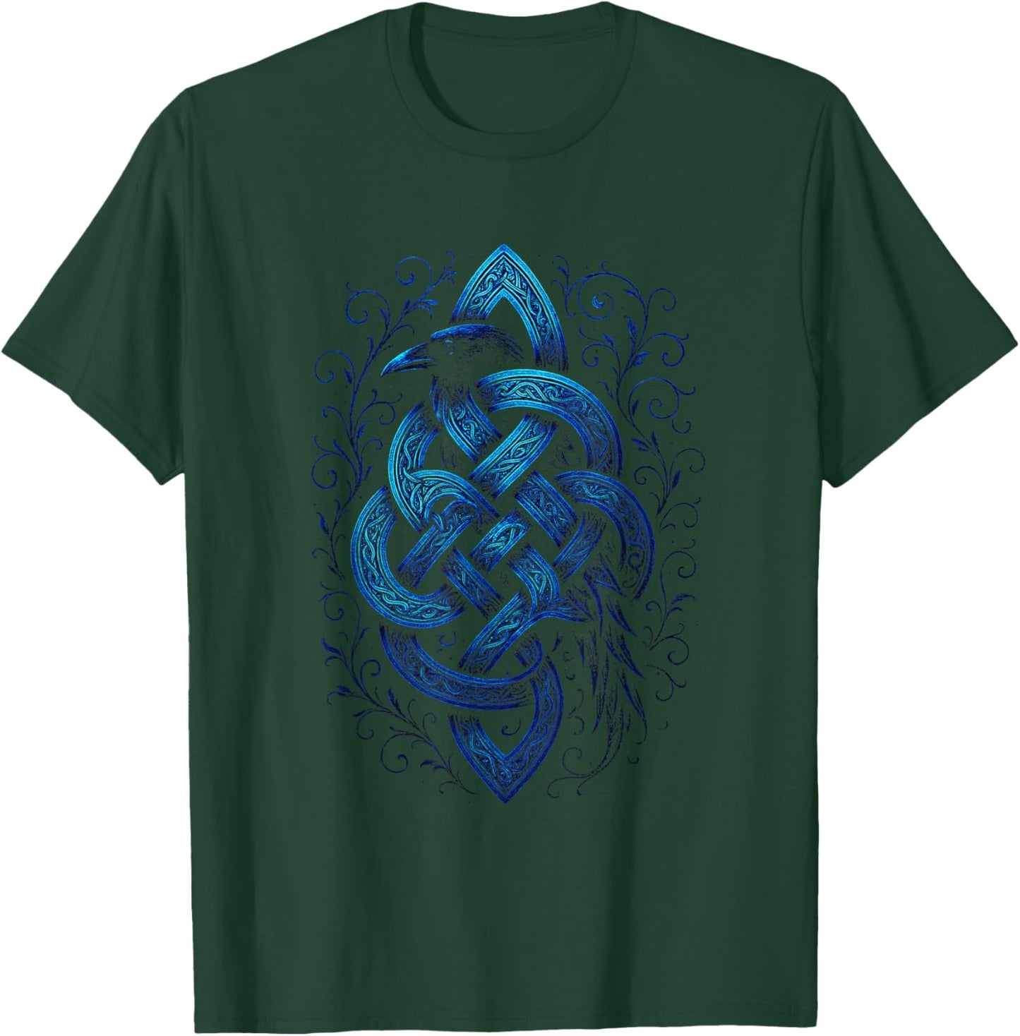 Celtic Raven Knot - Gothic Irish Shamrock Art T-Shirt - T-Shirt | Forest