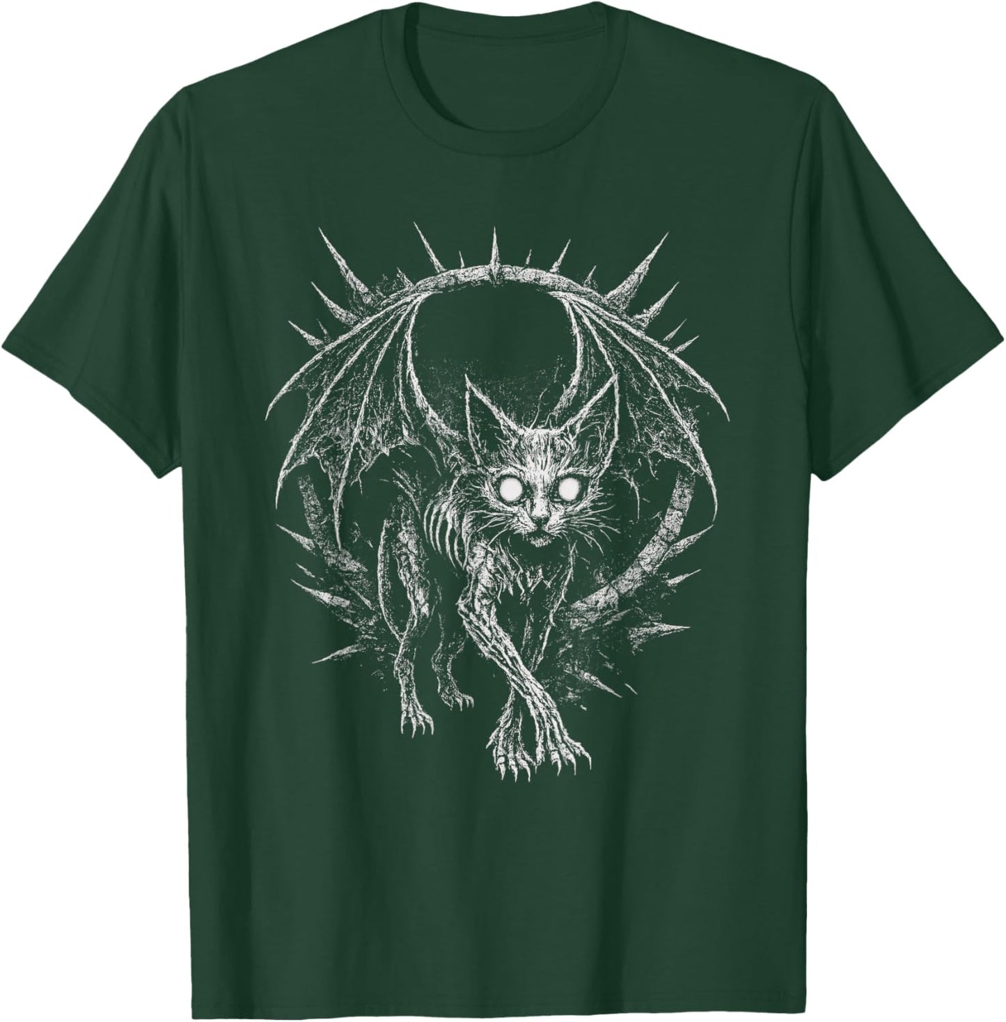 Vampire Cat Zombie Horror Goth Alt Evil Occult Deathcore Art T-Shirt - T-Shirt | Forest