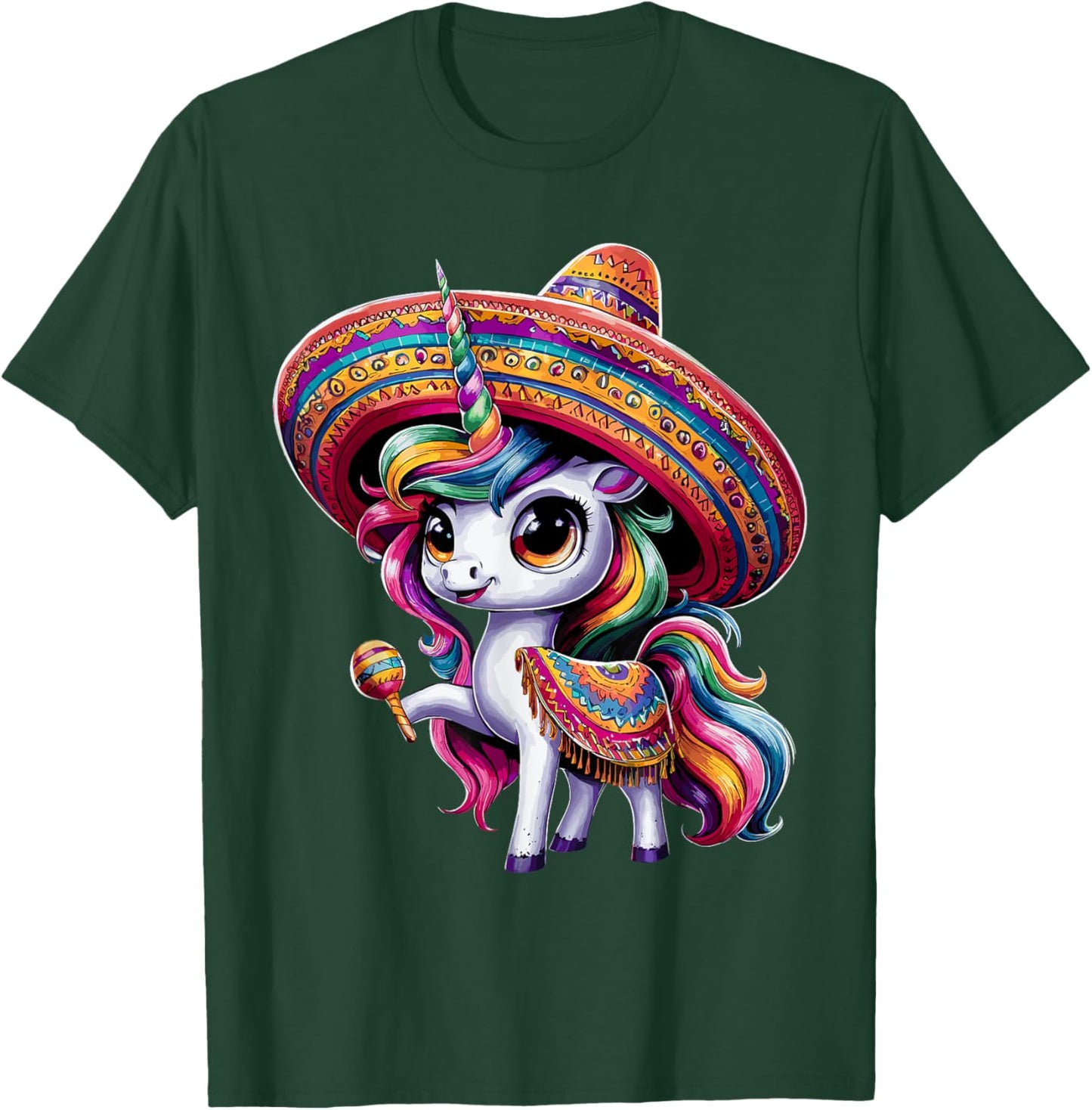 Cinco de Mayo Mexican Unicorn T-Shirt - T-Shirt | Forest