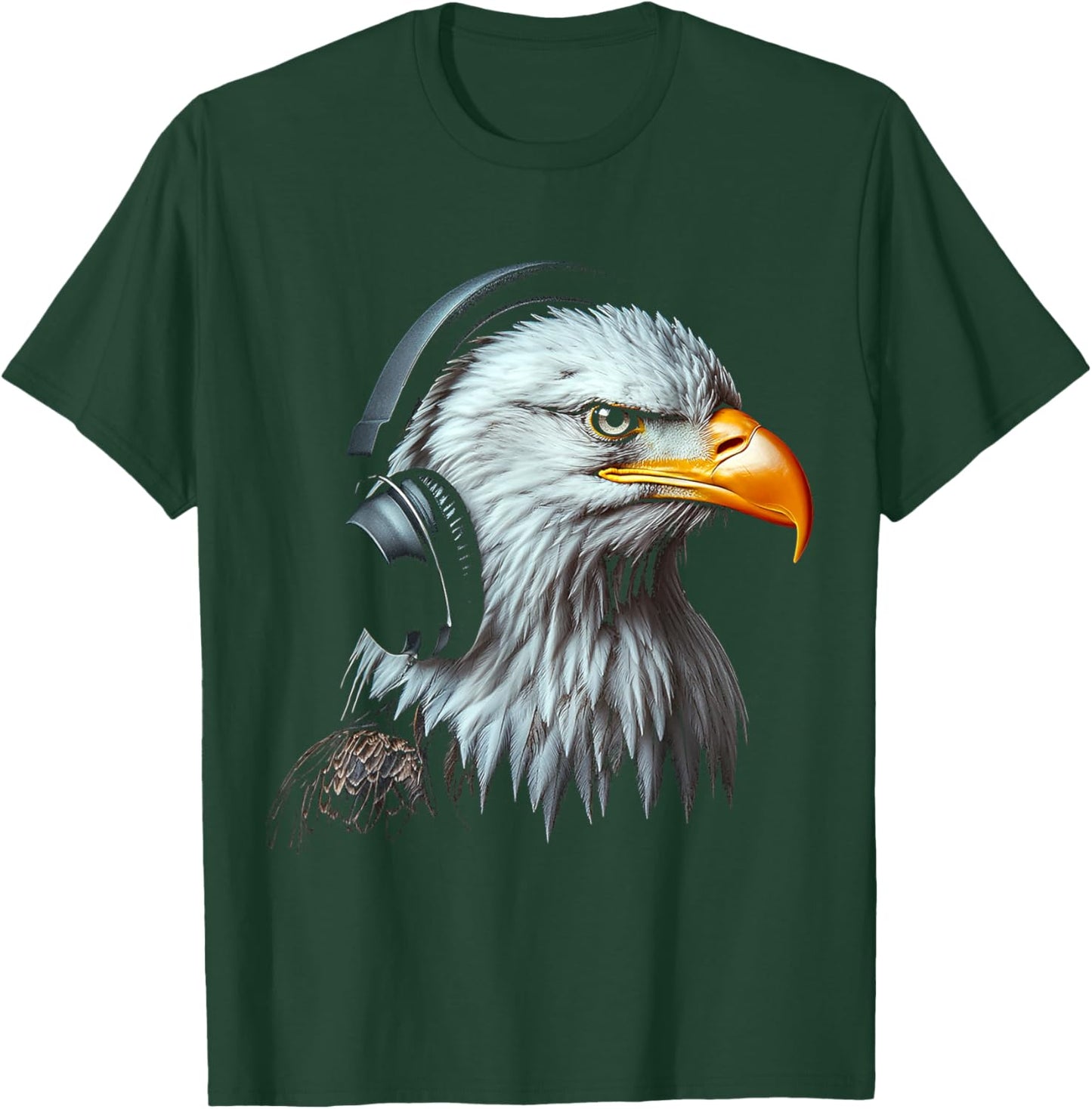 Eagle Bird Motif Animal Artwork Music Headphone Eagle T-Shirt - T-Shirt | Forest