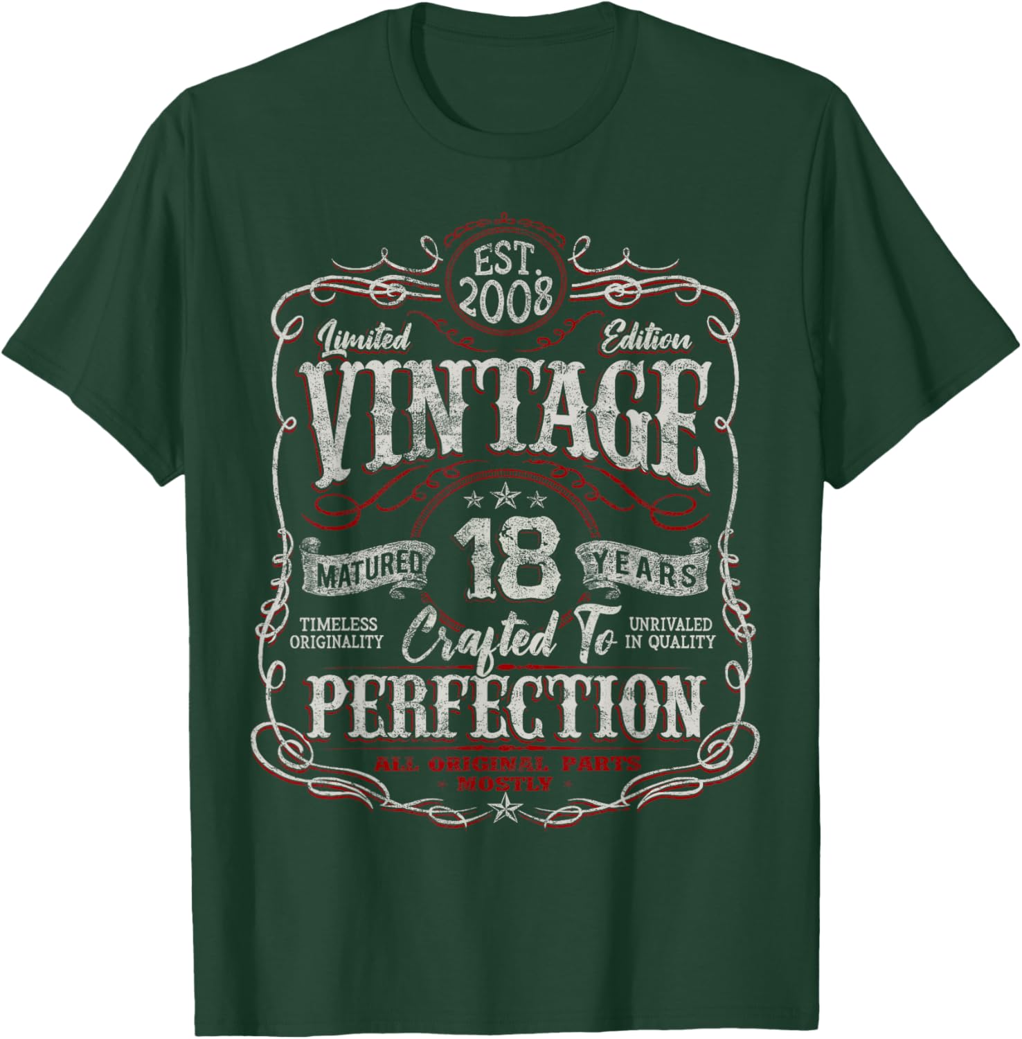 Vintage 2008 Limited Edition Shirt 18 Year Old 18th Birthday T-Shirt - T-Shirt | Forest