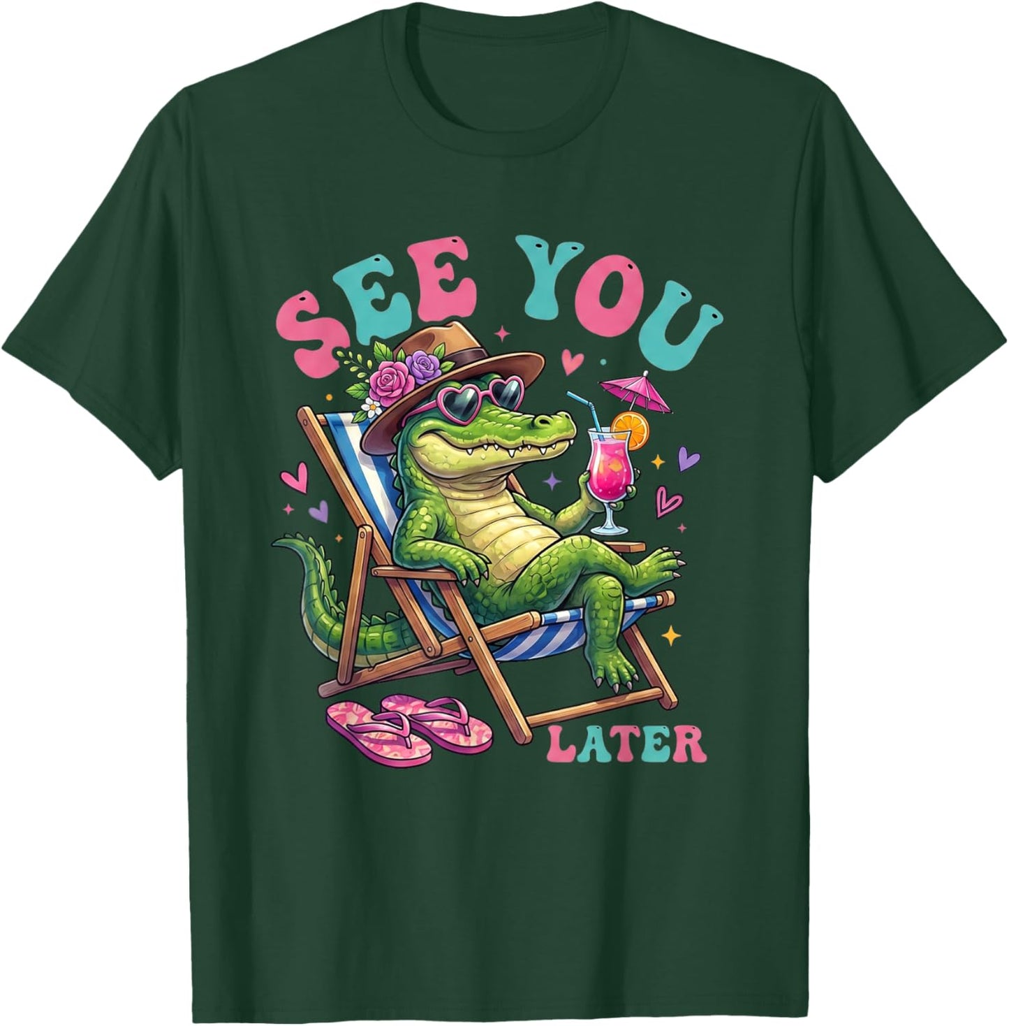 Last Day of School See You Later Alligator Teacher Summer T-Shirt - T-Shirt | Forest