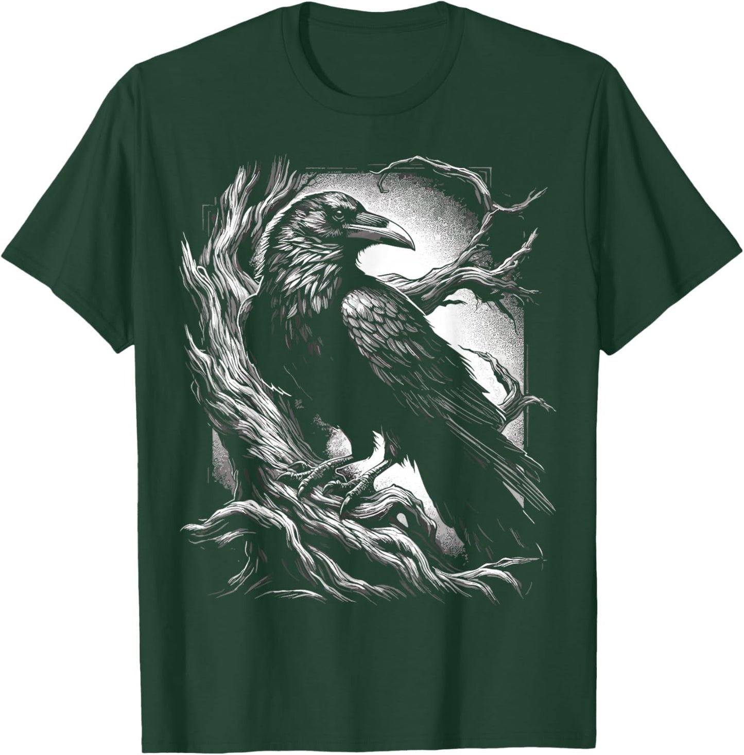 Black Crow Raven Bird Nature T-Shirt - T-Shirt | Forest