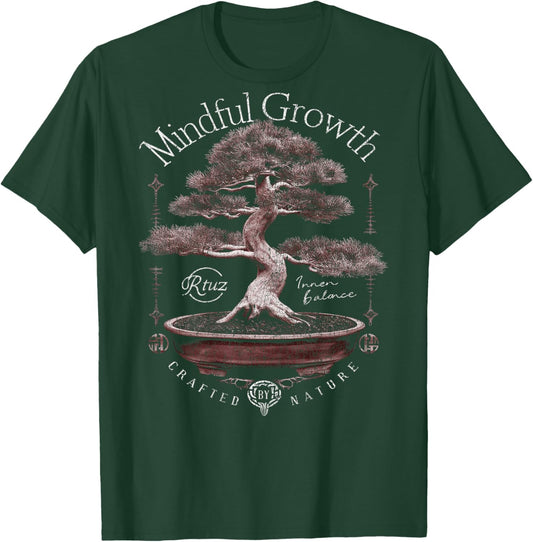 Hip Hop Urban Vintage Edgy Y2K Back Print Streetwear Bonsai T-Shirt - T-Shirt | Forest