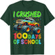 I Crushed 100 Days of School Truck 100th Day of School Boys T-Shirt - T-Shirt | Forest